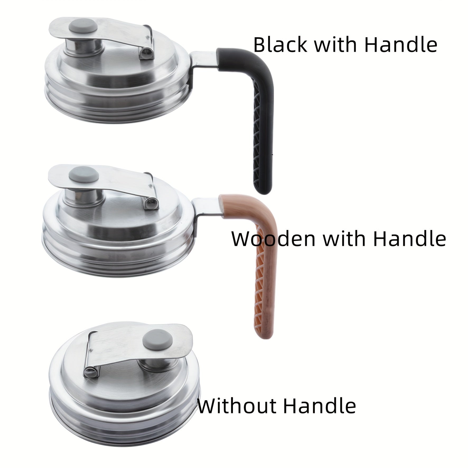 Stainless Steel Mason Jar Lid with Handle for 86mm Canning Jars Kitchen Storage