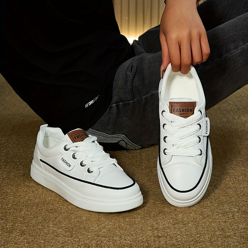Women'S Casual Lightweight Skateboard Sneakers Low Top Breathable Fabric