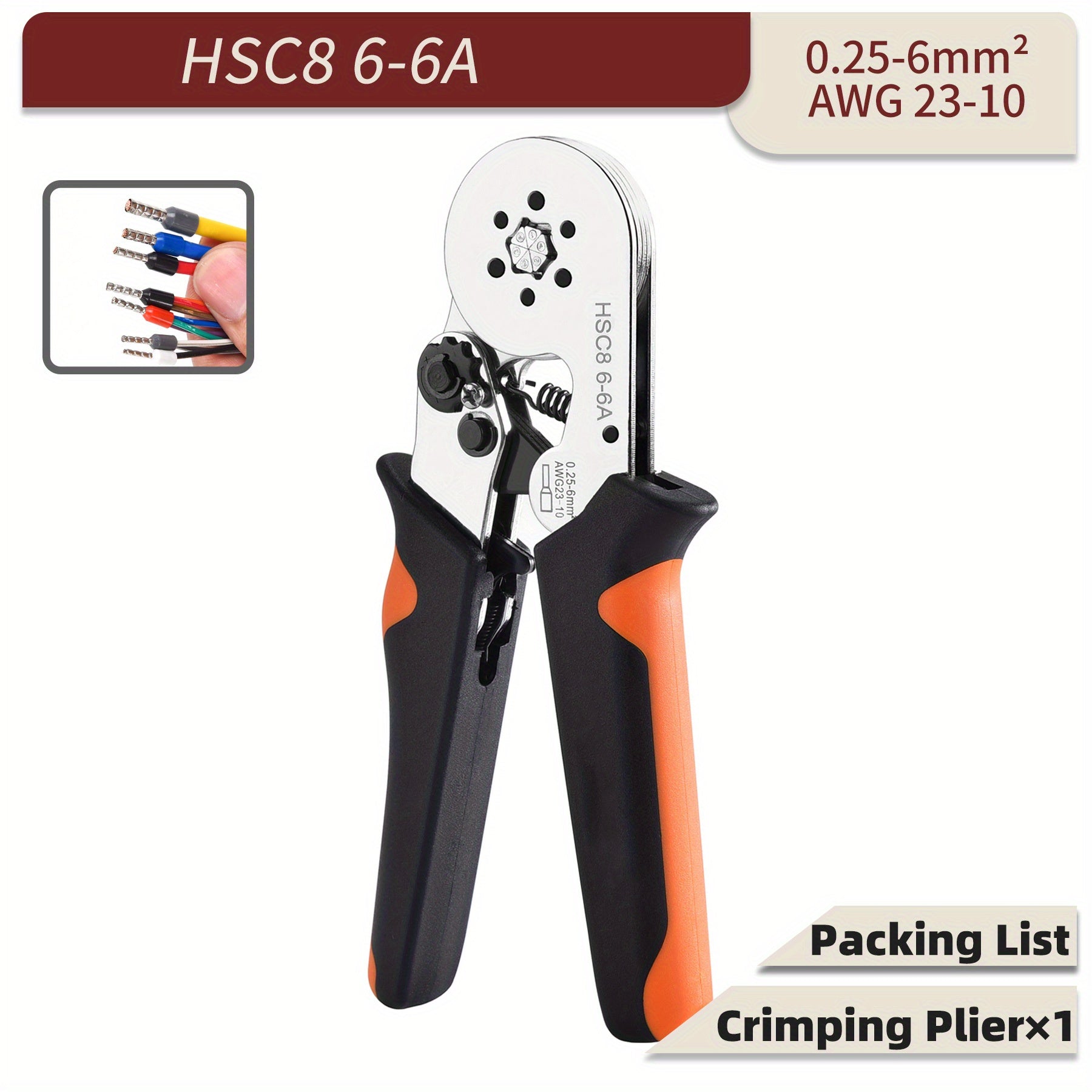 Electrical Ferrule Crimping Tool Kit with 1200 Wire Connectors for Insulated Ferrules 23-7 AWG