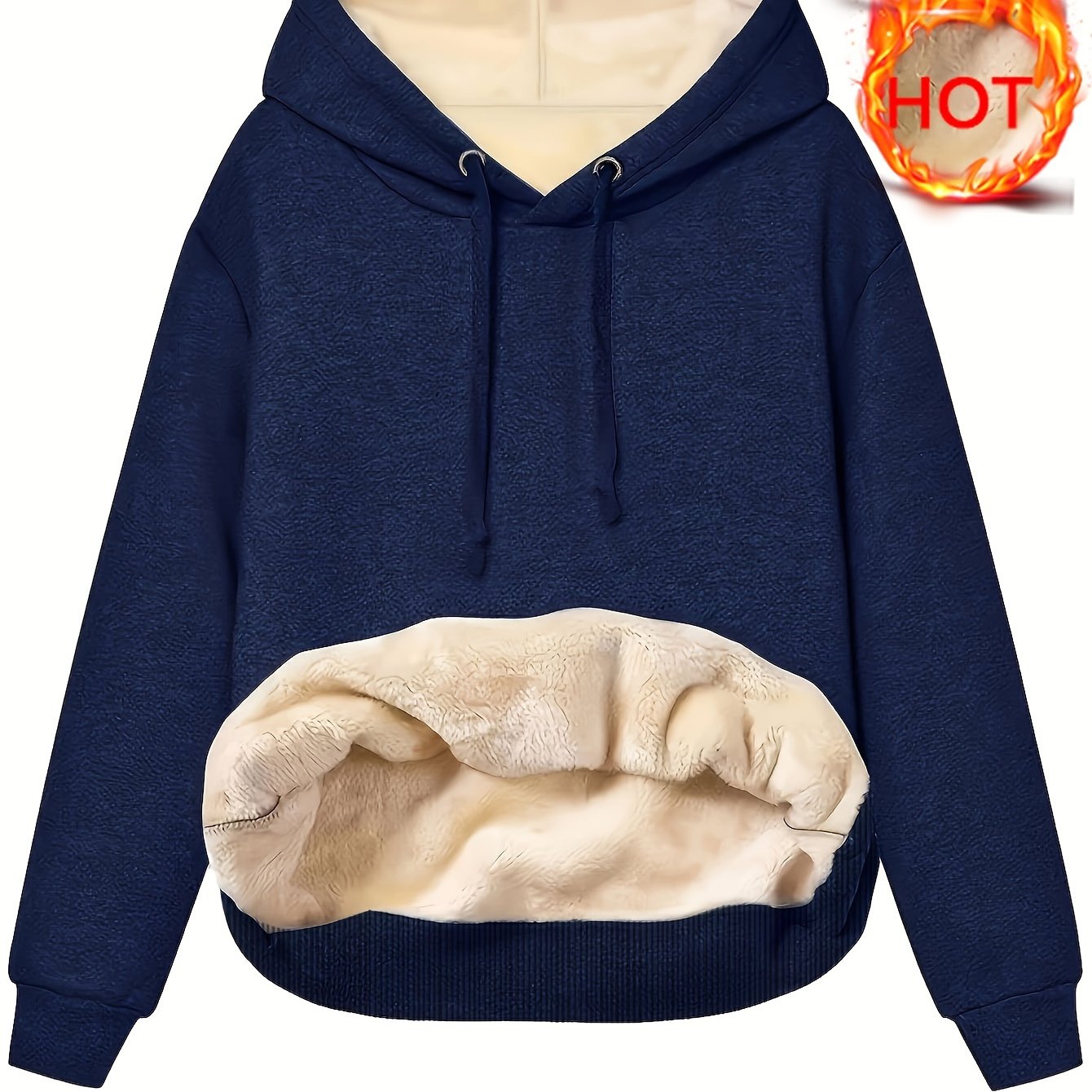 Women's Light Gray Fleece-Lined Hoodie with Kangaroo Pocket