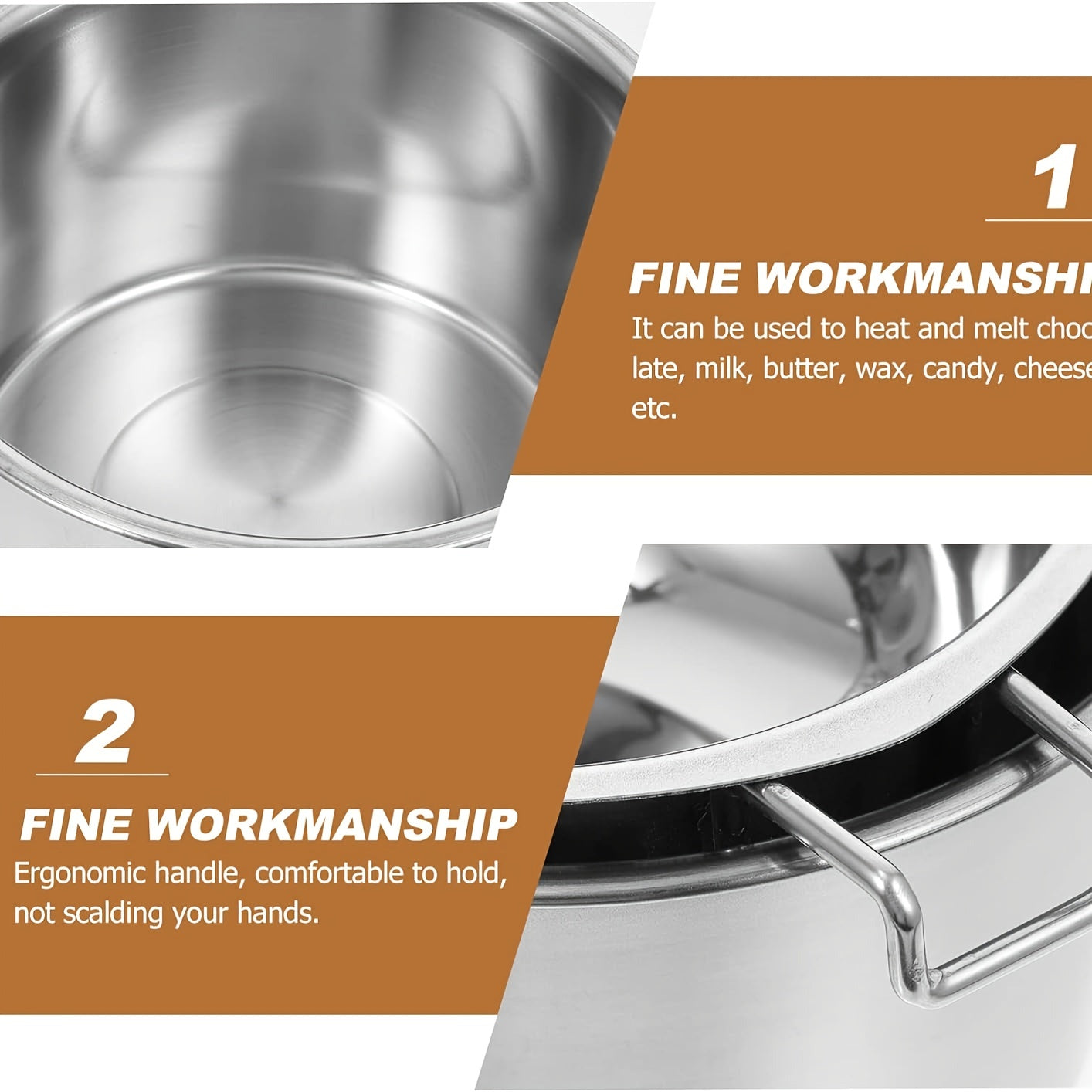 Stainless Steel Double Boiler Pot Set for Melting Chocolate Soap Candle Making