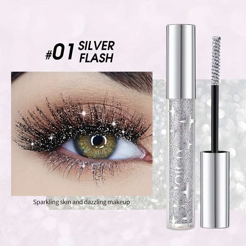 Waterproof Smudge-Proof Volumizing Mascara with Glitter Effects for Long-Lasting Lashes