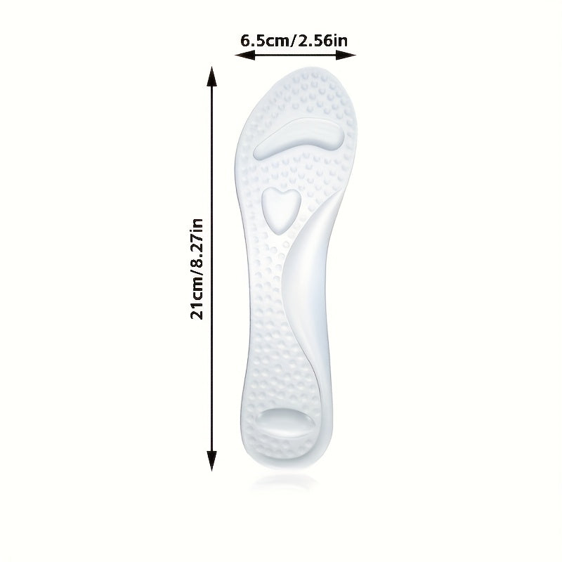 Women’s Transparent Silicone Insoles 2 Pack Heart-Shaped Non-Slip Comfort