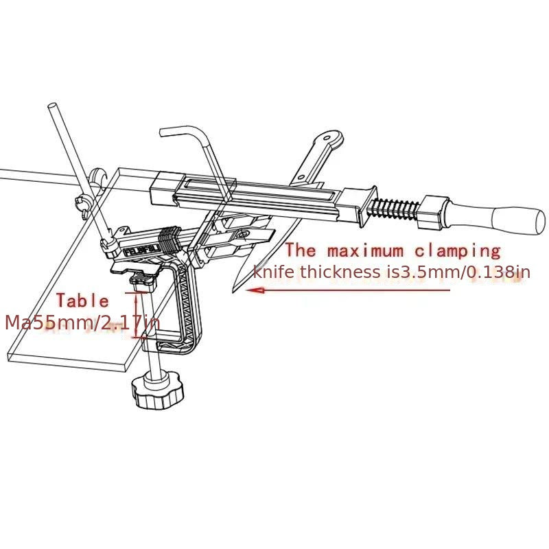 Ручной кухонный точильный камень с фиксацией угла и набором шлифовальной крупы из эмery