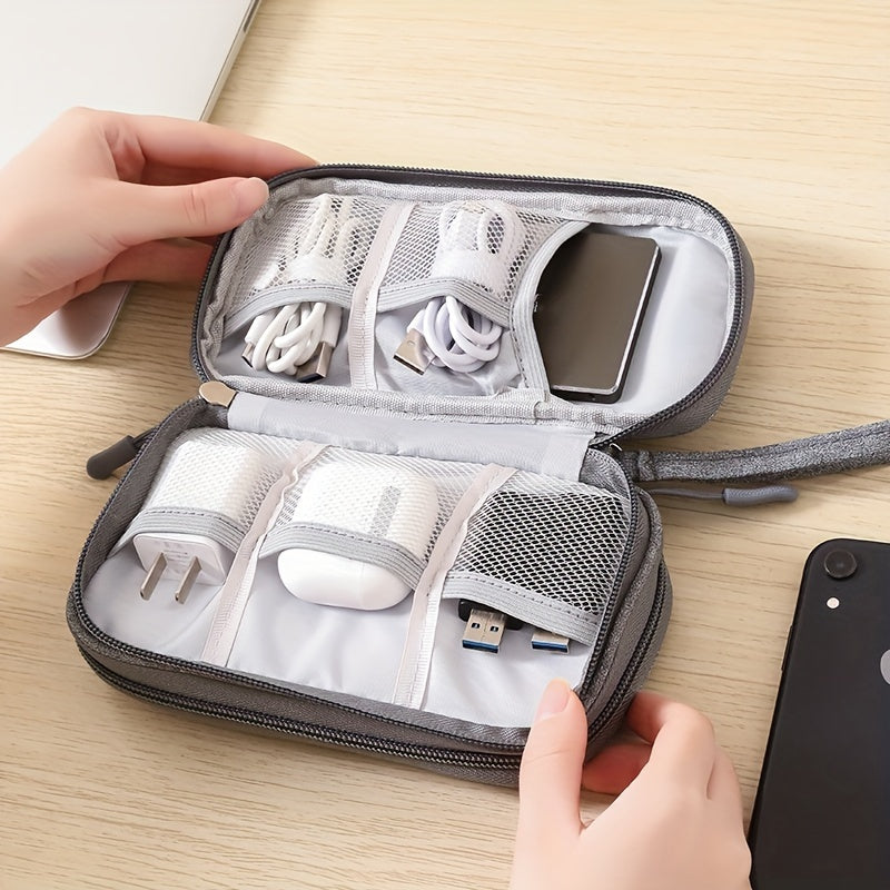 Kabel, quvvat banki va quloqchinlar uchun mustahkam polyester qop - sayohat texnikasini tartibga solish uchun ideal.