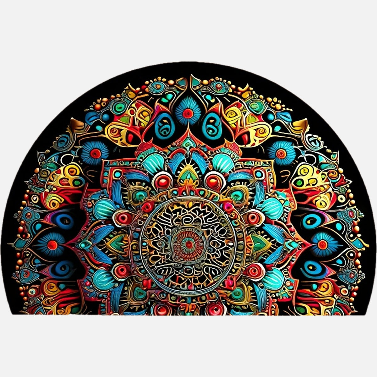 Outdoor Doormat Non-Slip Bohemian Mandala Thick Soft Sand Imprint