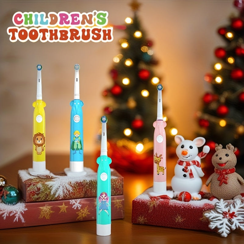 Youngsters Electric Toothbrush Safe Round Head Battery-Powered Cartoon Design
