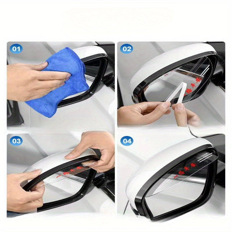 Juego de cortina de lluvia y tela a prueba de lluvia para espejos retrovisores de coches de acrílico transparente