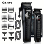 Electric Hair Clipper Set with USB Rechargeable Lithium Battery and Digital Display for Men and Barbers