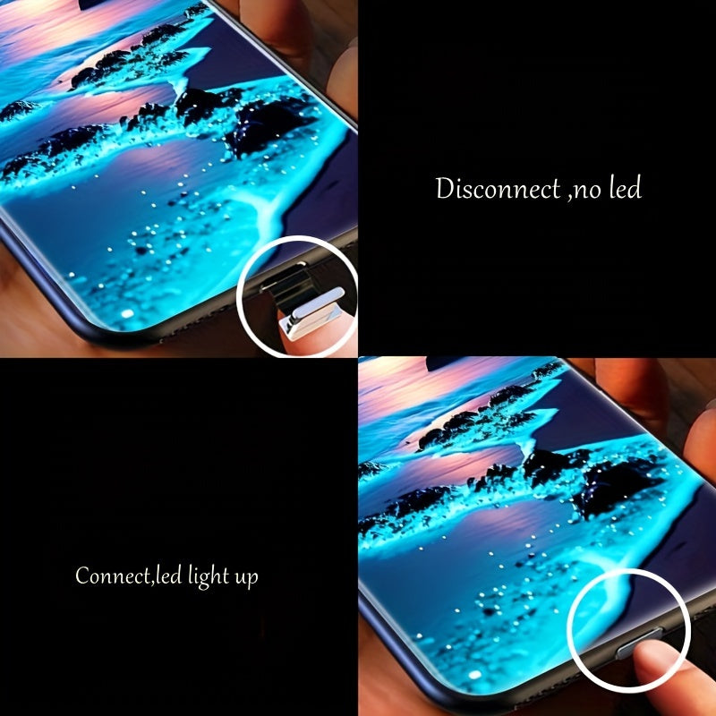 Luminous Smart Voice Control Phone Case for Samsung iPhone with Landscape Design and Tempered Glass