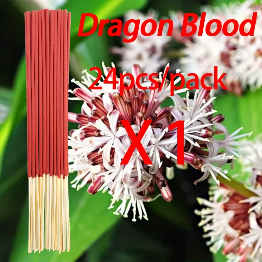 24-Pack Handmade Bamboo Incense Sticks 22cm with 7 Aromatic Scents for Home Use