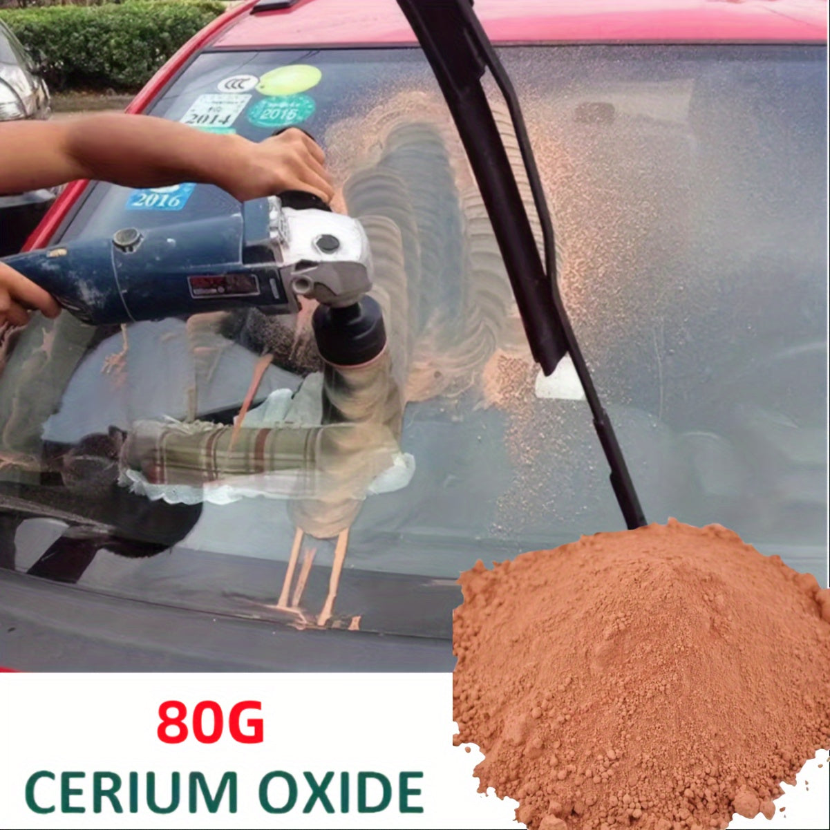 Polvo de pulido de cristales de coche, eliminación de arañazos, reparación de parabrisas, restaurador de faros