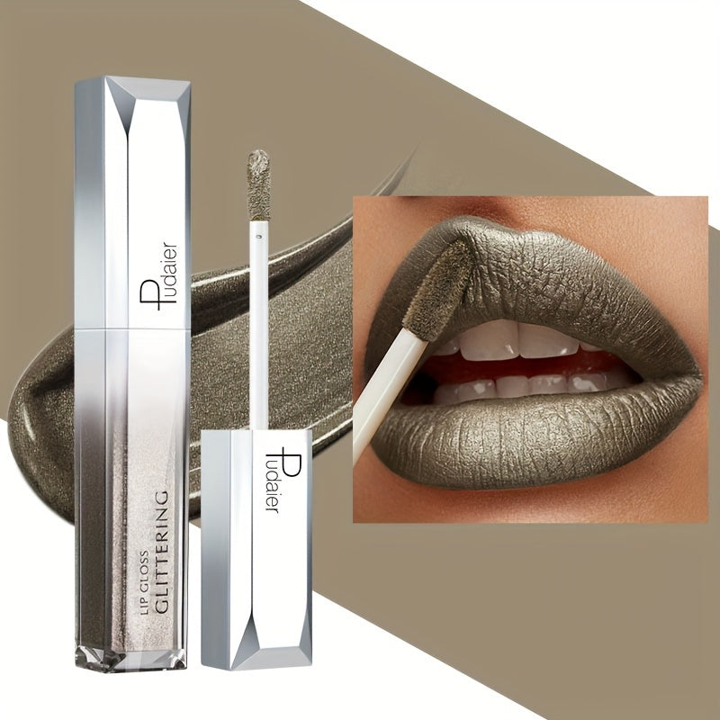 Women Sparkling Glitter Metallic Lip Gloss Waterproof Long-Lasting 18 Colors