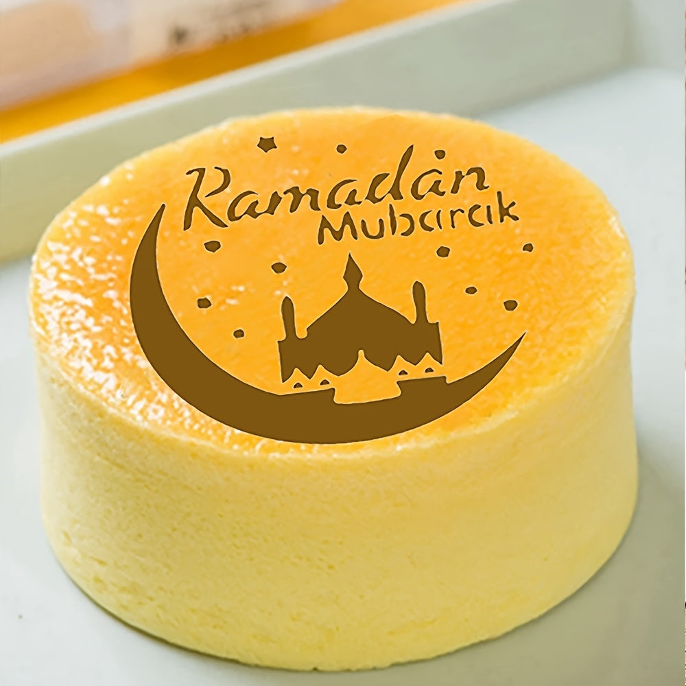 Set of 3 Eid Mubarak Cake Decorating Stencils Food Safe Arabic Calligraphy Islamic Architecture Designs for Cookies and Pastries