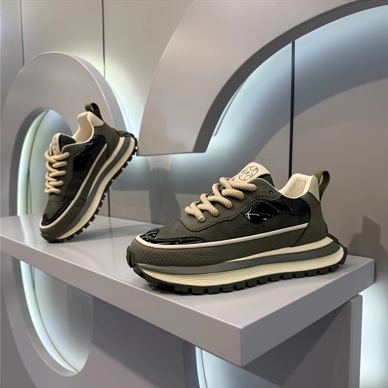 Мужские черные повседневные кроссовки с верхом из PU и нескользящей подошвой из ПВХ для бега и повседневной носки