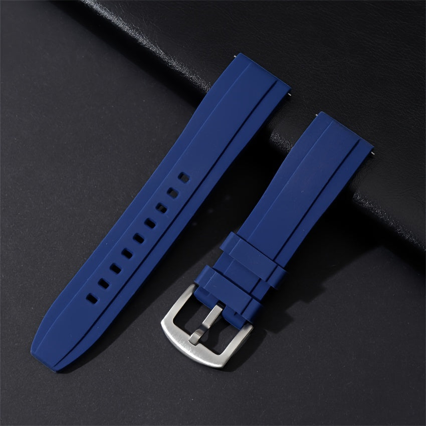 Silicone Rubber Watch Strap 20mm 22mm Quick Release Sports Watch Band in Black Green Orange Blue