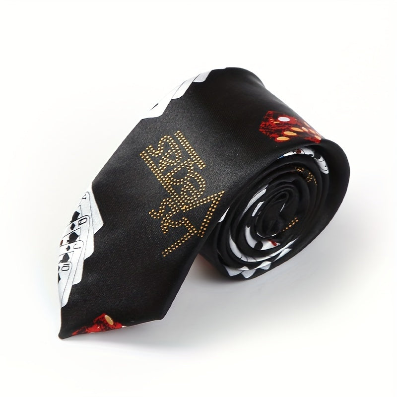 Мужской полосатый галстук с дизайном игральных карт для свадебных друзей и студентов