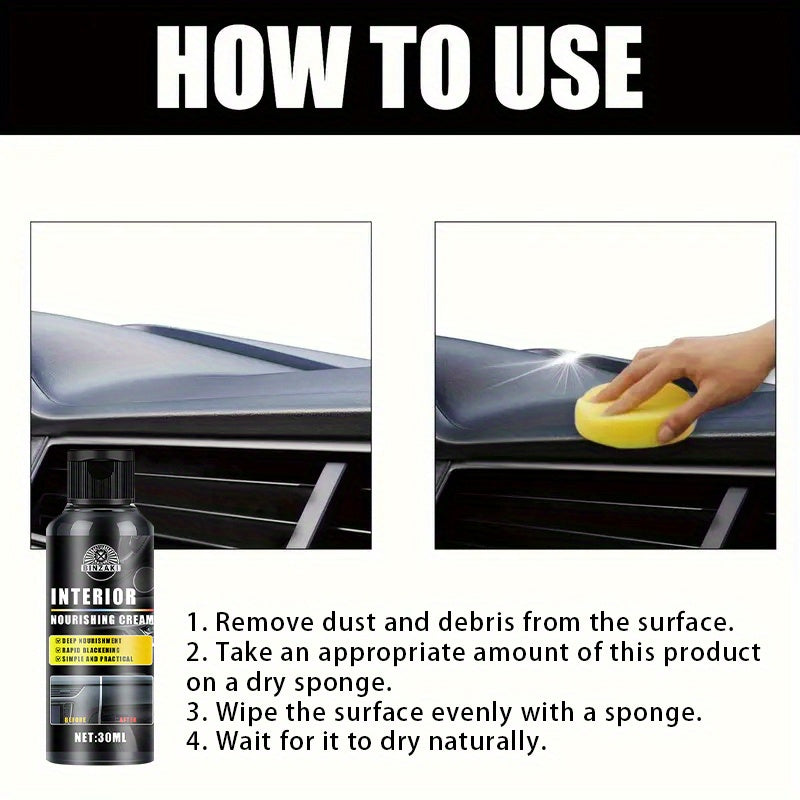 Cera plástica para interior de coche, ennegrecedor de neumáticos, reparación de arañazos en el tablero, brillo de acabado