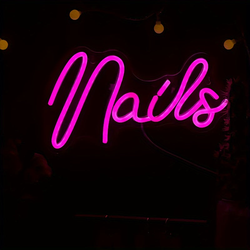 Neon Light Sign for Home Nails Studio Salon Creative Letter Design