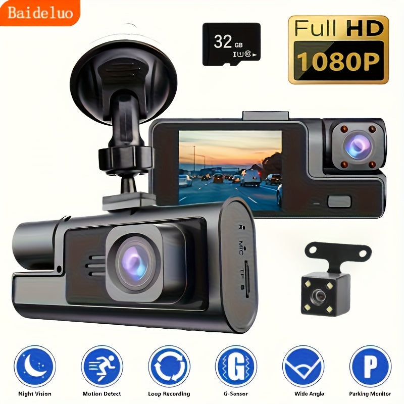 HD видеорегистратор с ночным видением, двойная камера, комплект, автомобильный DVR