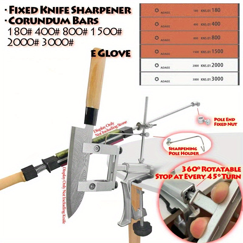XK Professional Knife Sharpening System bilan sozlanadigan statik burchak, 360° aylantirish, ko'p bosqichli maydalash va silliqlash to'plami, olmos va moy toshi, klamp, tutqich va o'rnatish uchun asboblar bilan ta'minlangan