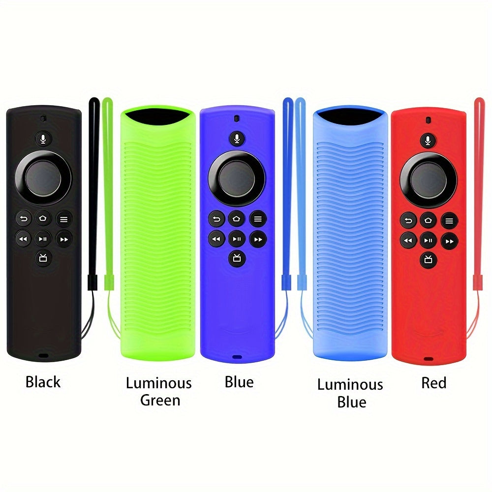 Funda de silicona para control remoto para Alexa Voice Remote Lite con cordón anticaídas y patrón de ondas