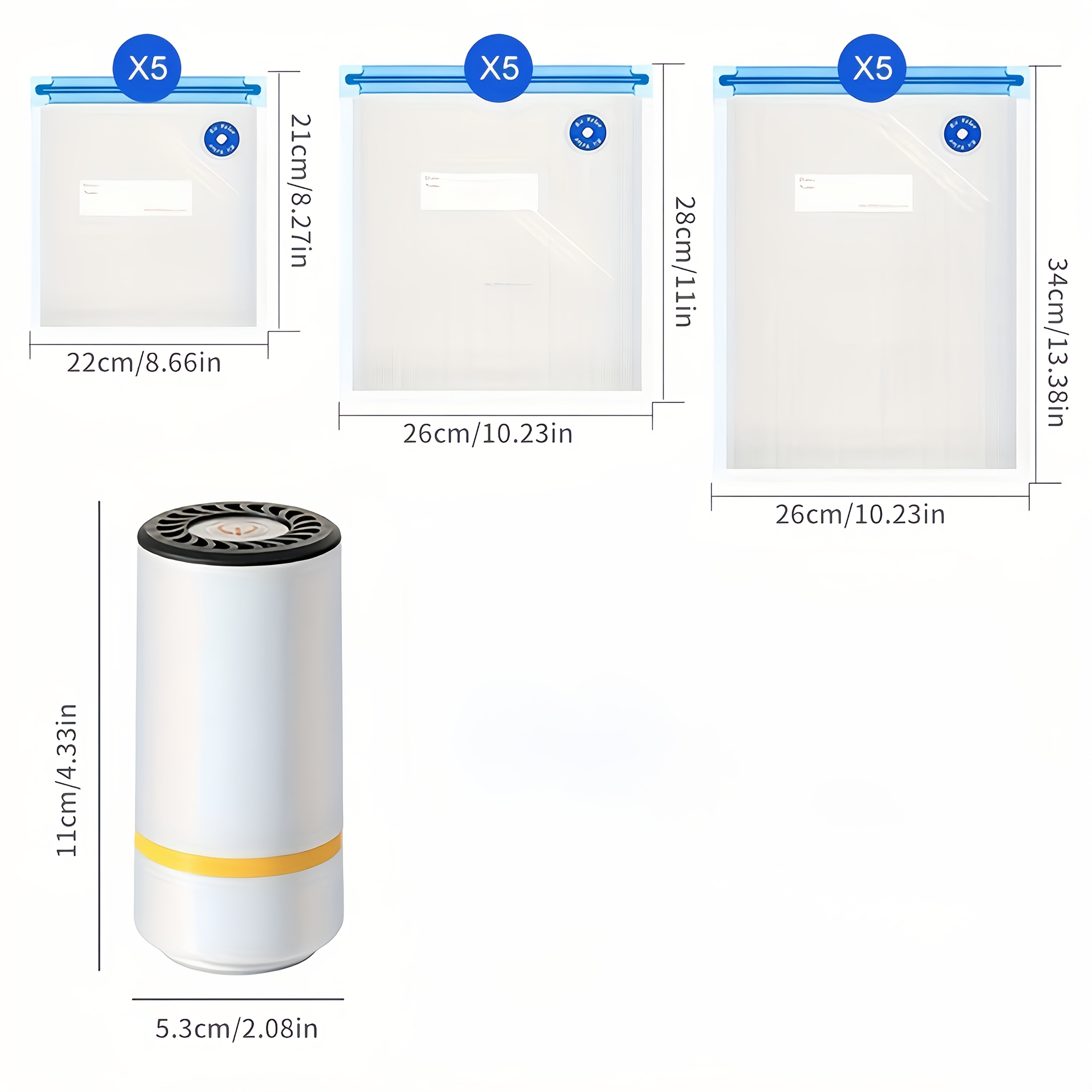 Electric Vacuum Sealer Machine 3-in-1 Handheld Pump USB Rechargeable Compact