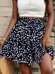 Шорты женские больших размеров с полкадотами, широкие, темно-синий с белым, летние, повседневные, нарядные