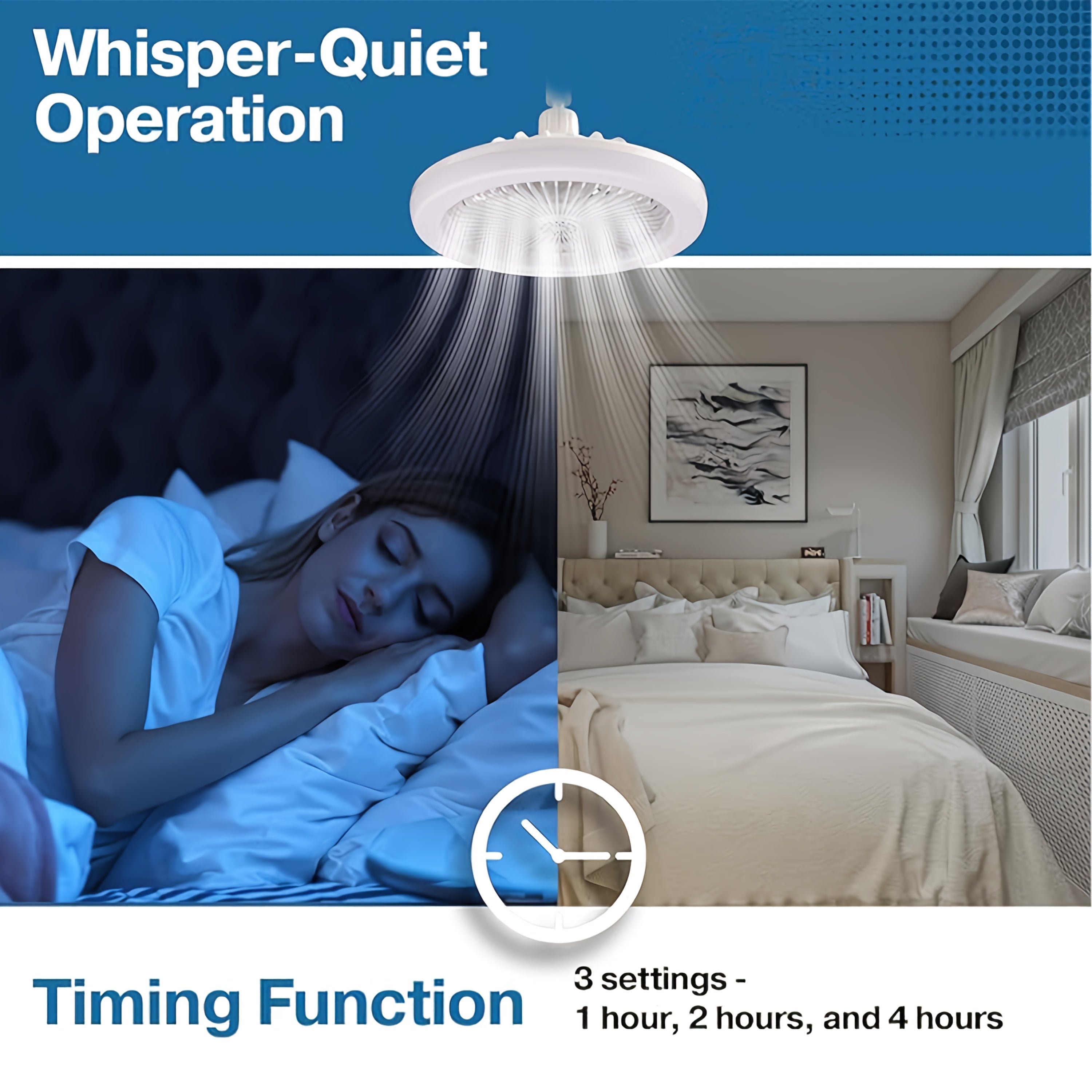 Вентилятор для потолка 10 дюймов с пультом дистанционного управления, регулируемым светодиодным освещением для небольших помещений