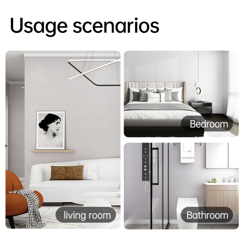 5-Pack White Thermal Insulation Linen Self-Adhesive Wallpaper Vinyl Textured Brick Stone Wood