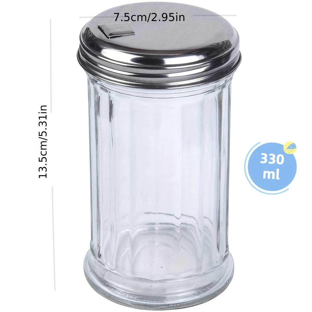 Glass Sugar Dispenser Jar with Lid for Kitchen Coffee Bar Salt Storage