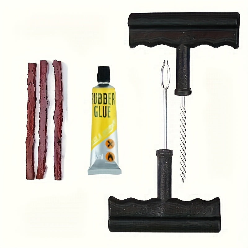Emergency Tire Repair Kit for Cars and Motorcycles with Tire Levers