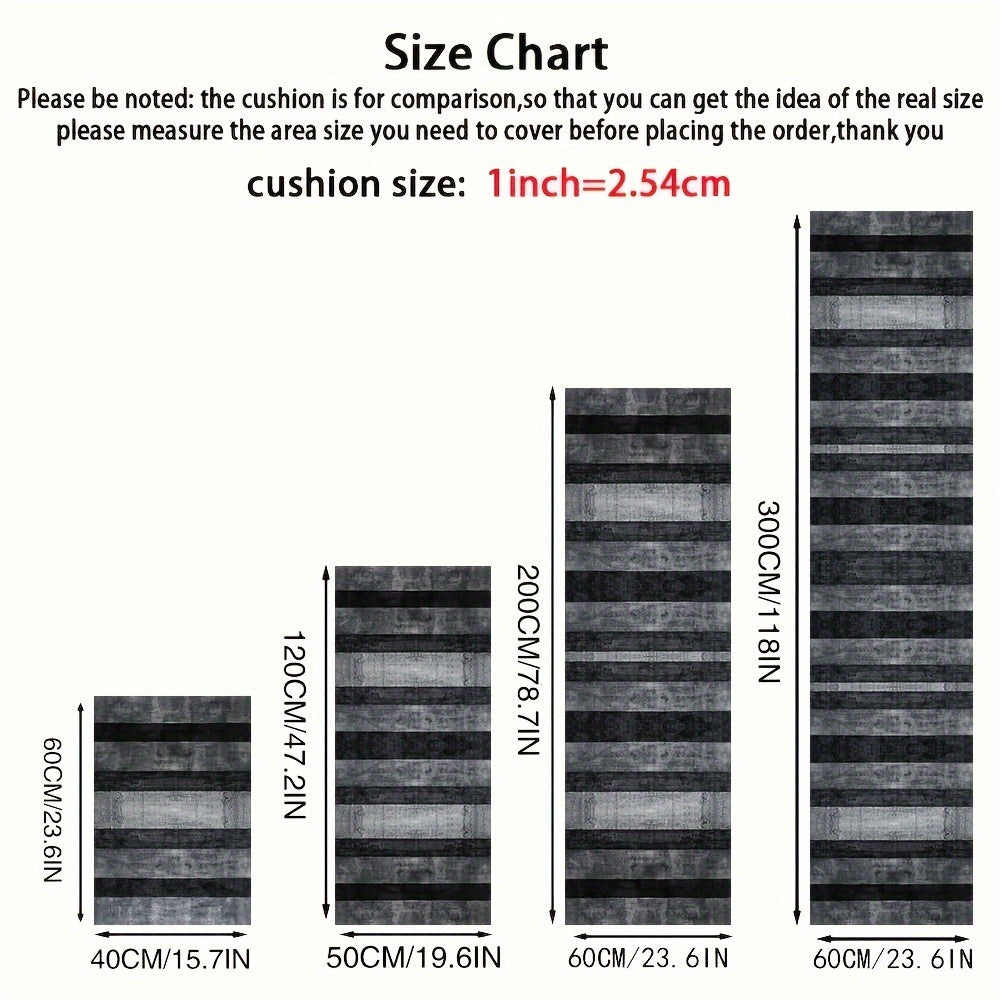 Коврик-бегунок из черного бархатного материала с узором, устойчивый к пятнам - прямоугольная форма, машинная стирка, нескользящий, средний ворс, полиэстер для гостиной, кафе, помещений, торгового центра, лаунжа, балкона - машинного производства