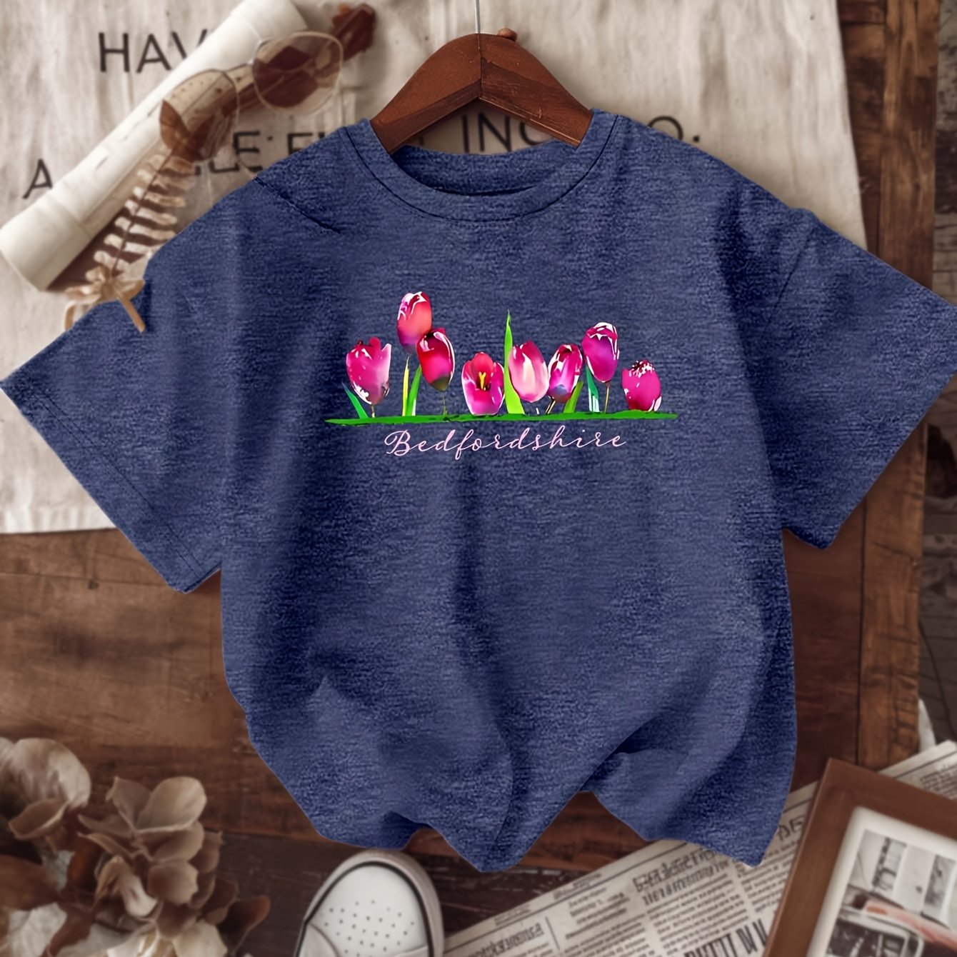 Women's Green Cotton T-Shirt Short Sleeve Casual Summer Top