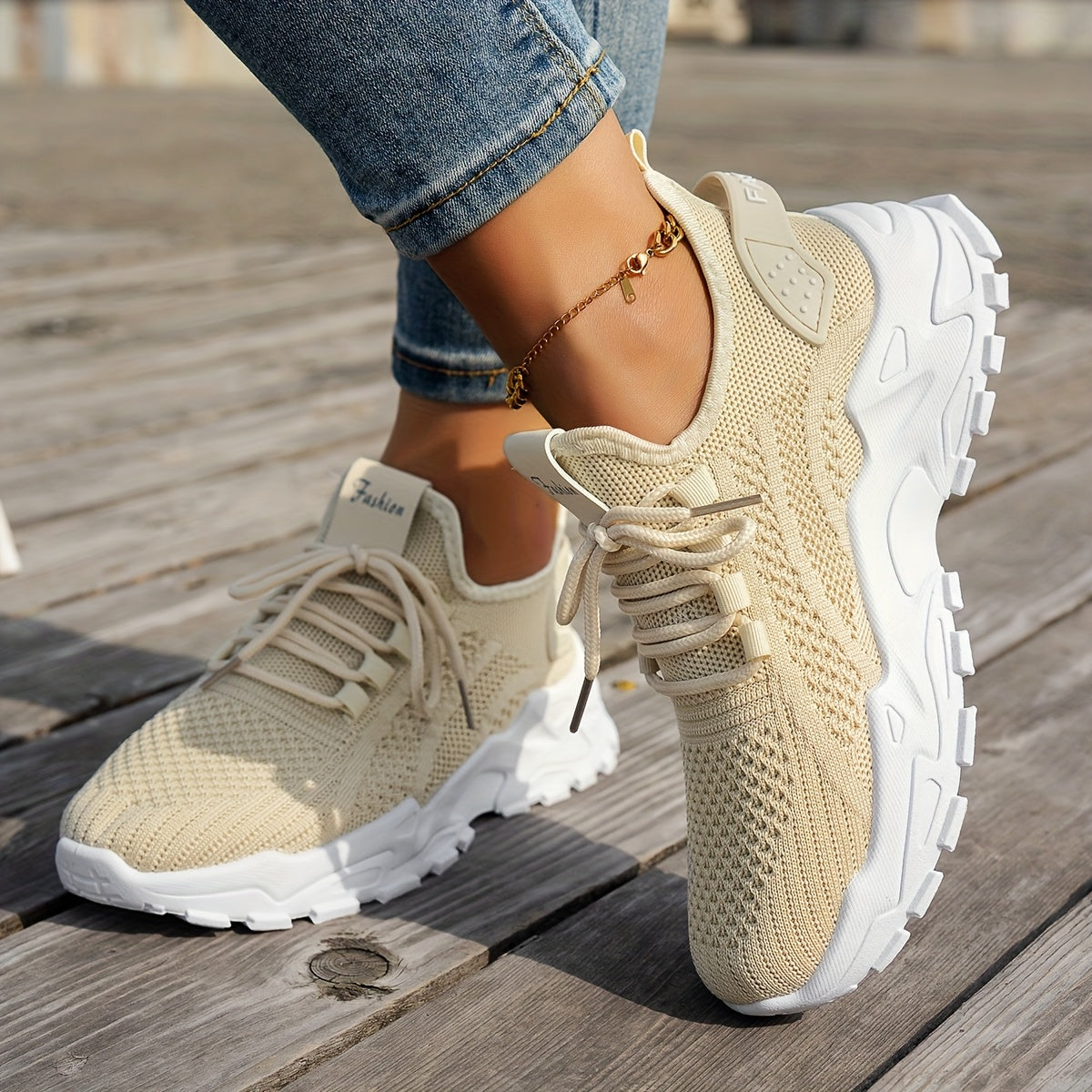 Women's White Casual Sneakers Elastic Upper Breathable Comfort Summer