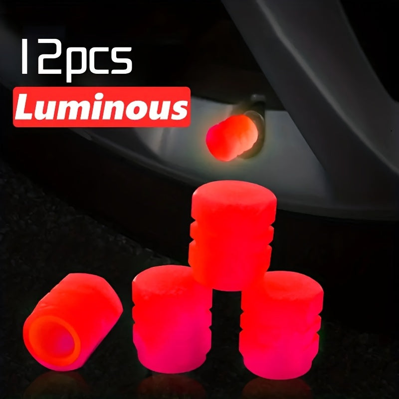 Car Bicycle Motorcycle Fluorescent Valve Caps 4Pcs 8Pcs 12Pcs Luminous
