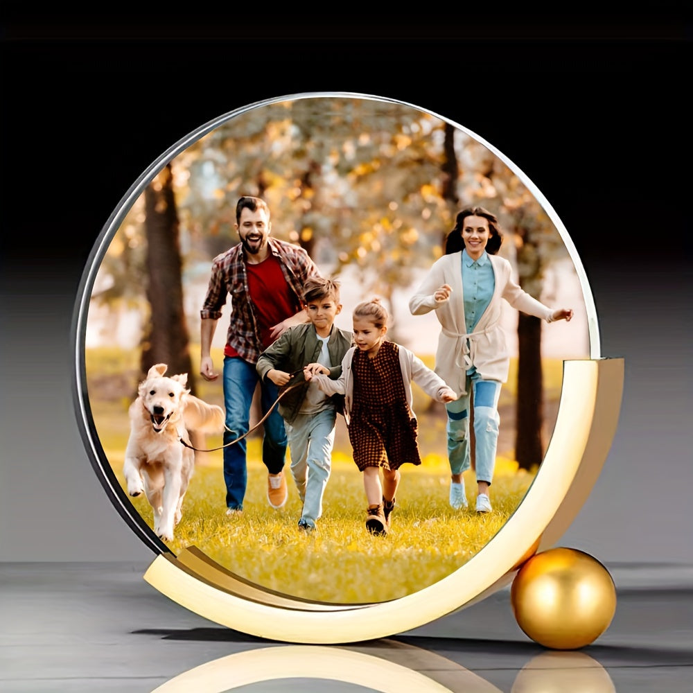 Marco de fotos redondo personalizado para regalos, manualidades, adorno creativo para escritorio