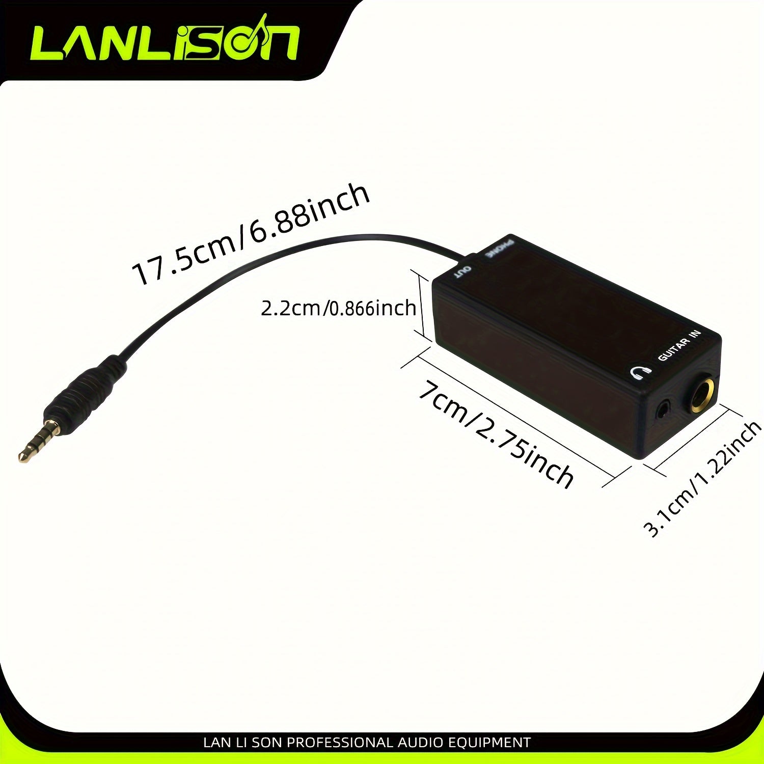 Audio Adapter for Instruments to Smartphone Recording Effects Converter Line Male to Female