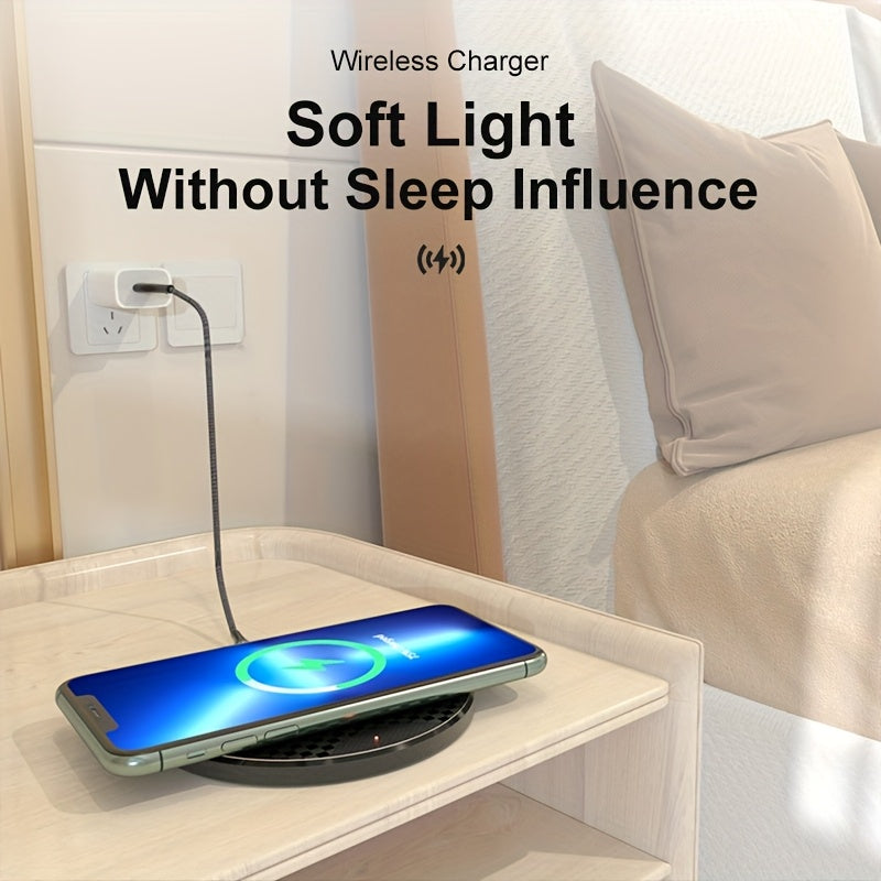 Cargador inalámbrico rápido de 10W alimentado por USB con indicador de carga para teléfonos