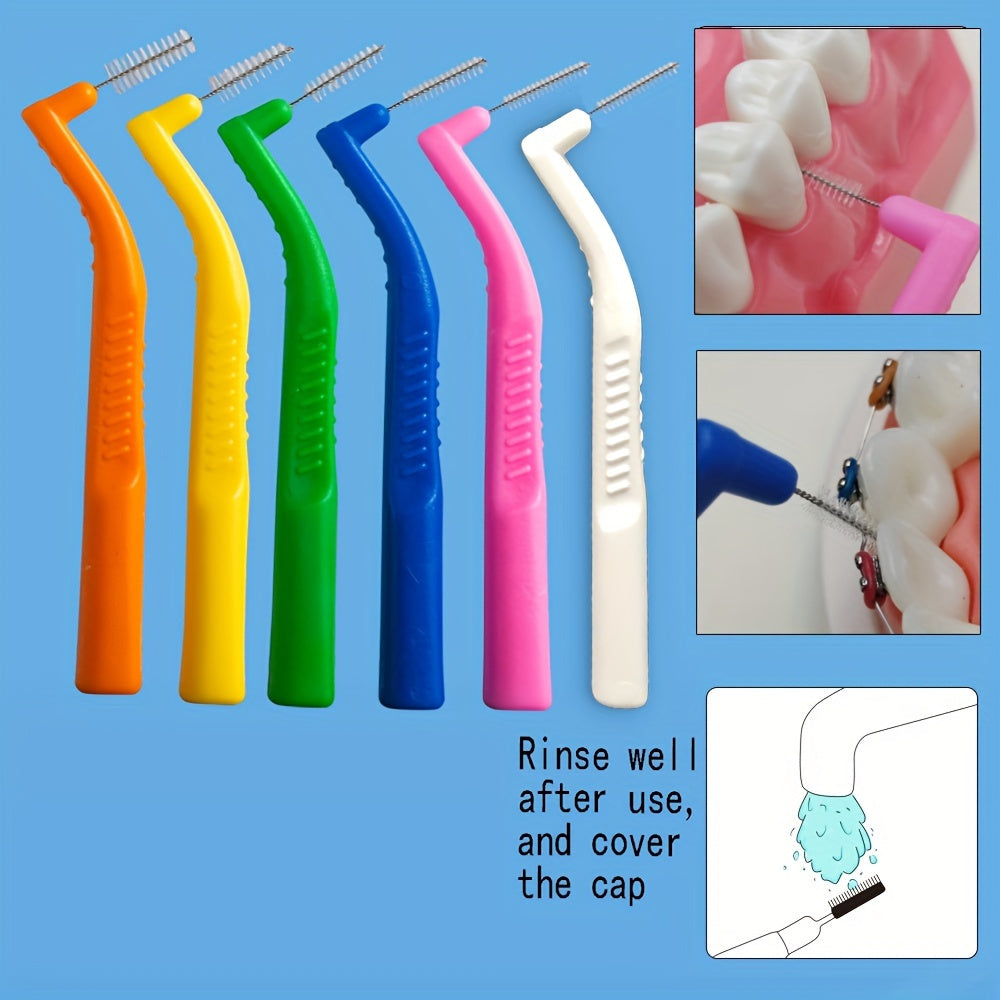 12 dona L-shaklidagi interdental cho'tka to'plami ortodontik va tishlarni tozalash uchun