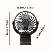 Mini USB Rechargeable Battery-Powered Mini Fan with Adjustable Angle Quiet Lightweight for Desk Handheld Summer Use