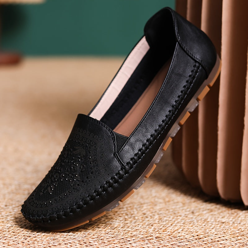 Women's Flat Shoes Slip-On Solid Color Soft Sole All-Season Lightweight Comfort