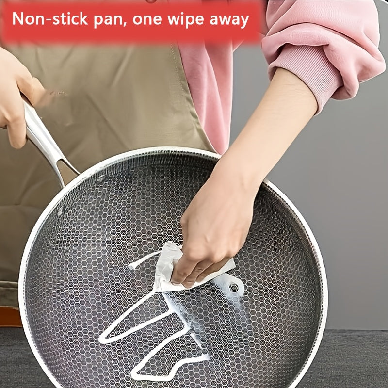 Stainless Steel Chef's Pan Non-Stick Honeycomb Surface Stir-Fry Cookware