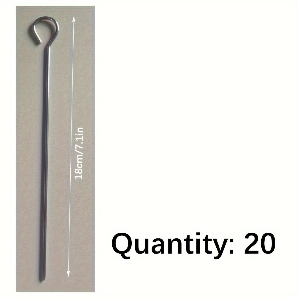 10 o 20 piezas de pinchos de acero inoxidable para hornear y barbacoa