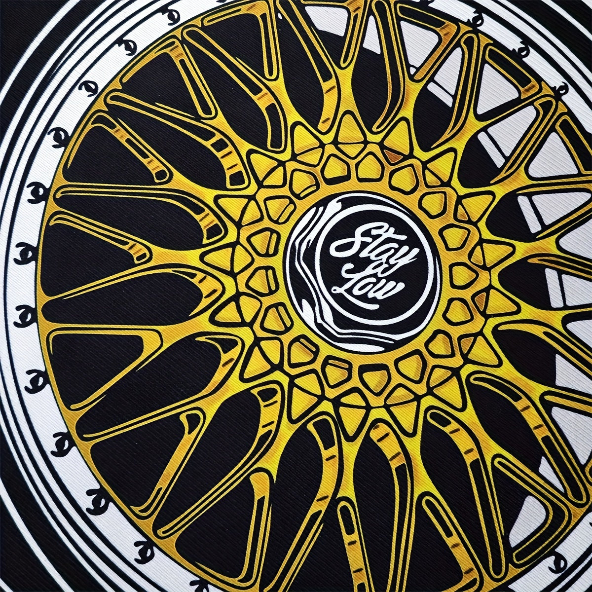 Прибрежный круглый коврик для ремонта 6 мм кристальный бархат противоскользящий с золотой каймой