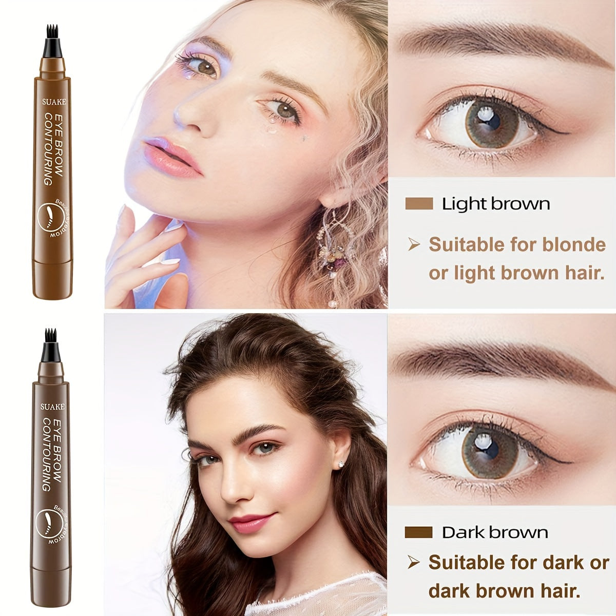 Waterproof Microblading Eyebrow Pencil with Micro-Fork Tip for Natural Makeup