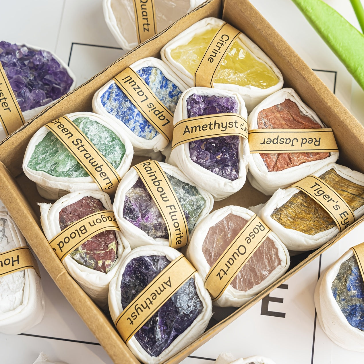 Kit de piedras preciosas de cristal natural para hacer joyería y decorar el hogar, varios tamaños