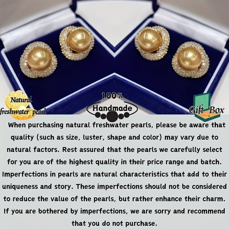 Sterling Silver Stud Earrings with Freshwater Pearl for Brides and Gifts