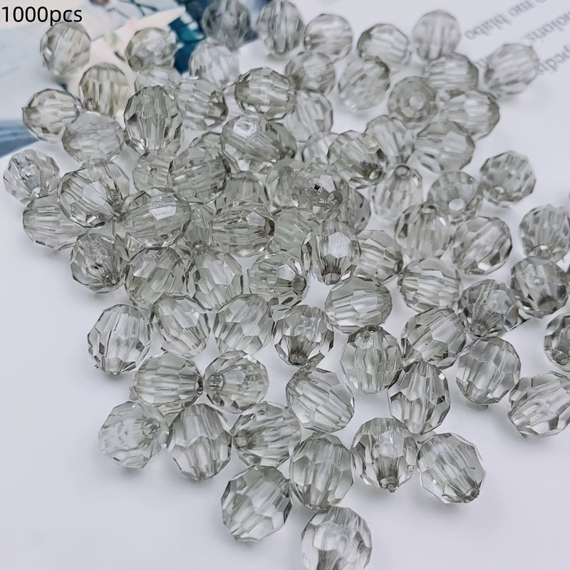 1000 piezas de cuentas de esquina de acrílico transparente de 6mm para bricolaje, joyería y decoración del hogar