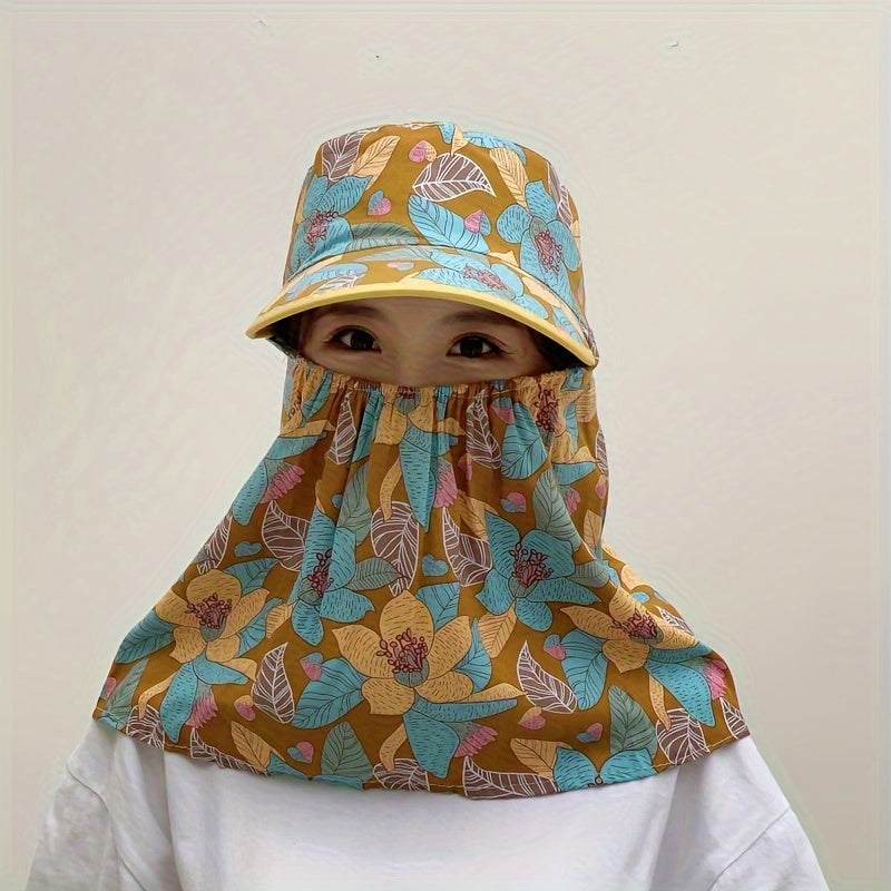 Woven Sun Hat with Eaves Shawl for Spring and Summer Breathable and Machine Washable